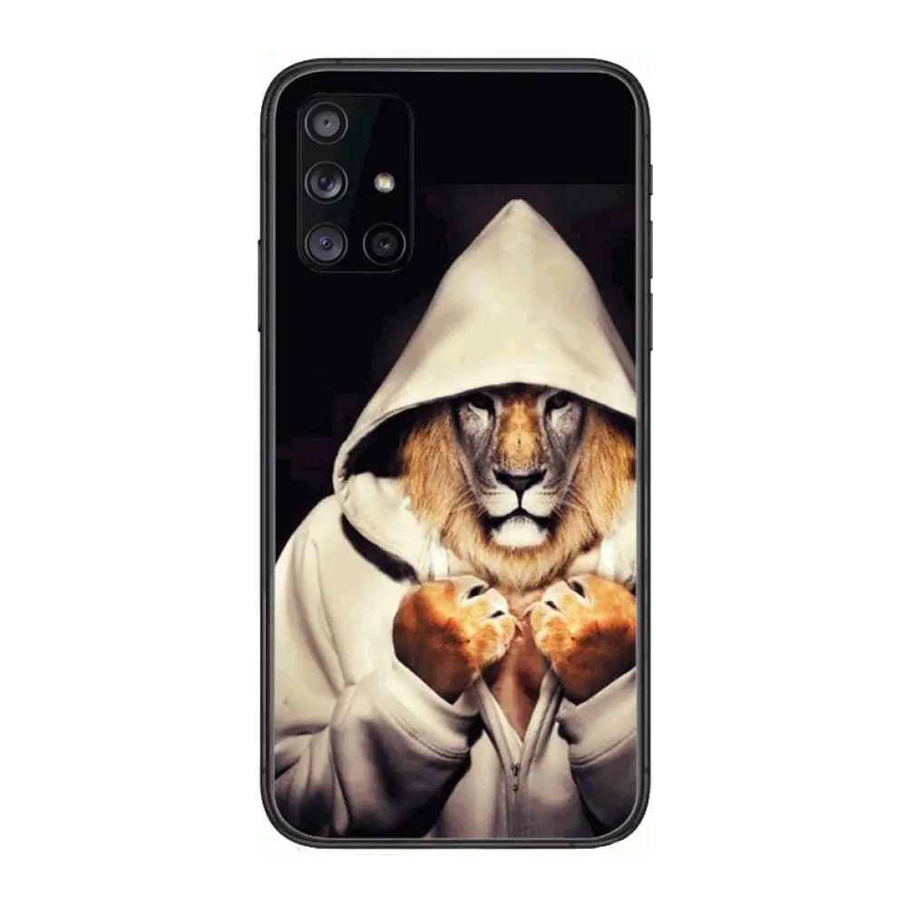 

Animals The lion Phone Case Hull For Samsung Galaxy A 90 50 51 20 71 70 40 30 10 80 E 5G S Black Shell Art Cell Cover