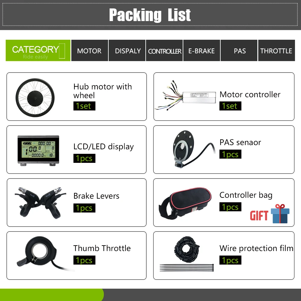 Фара для электровелосипеда в жира Conversion Kit 72V 3000W 20 26in 4 0 шины зимние двухколесного