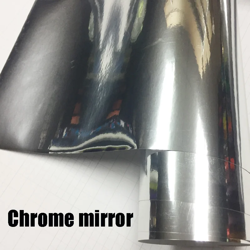 10/20/30/40 см * 152 см зеркальное хромированное зеркало, виниловая упаковка, автомобильная наклейка, хромированная зеркальная виниловая декор для автомобиля воздушными каналами