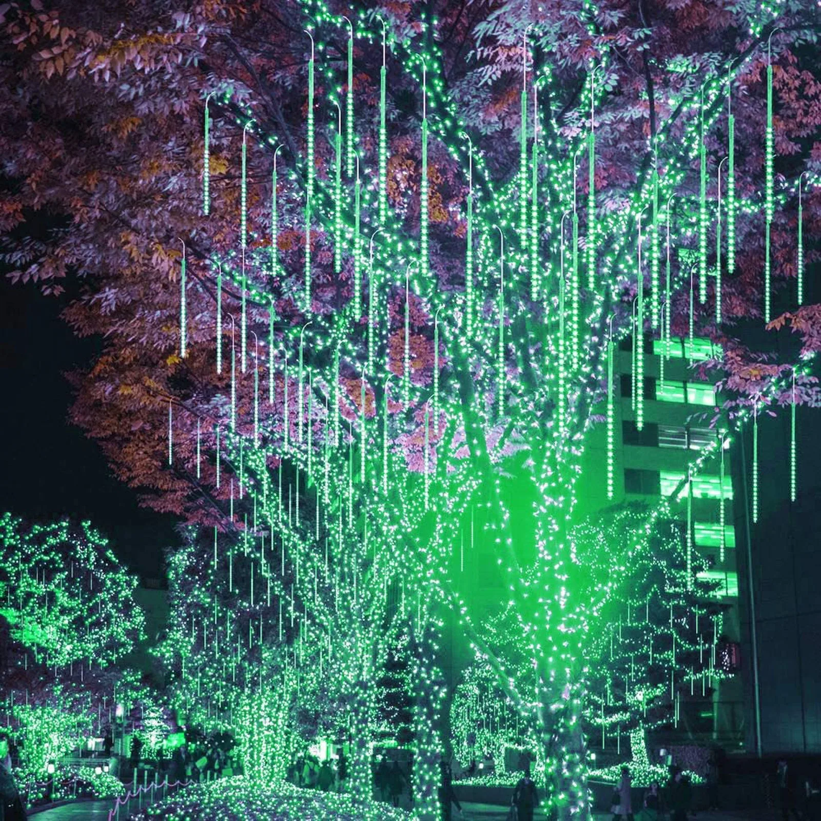 

Led Meteor Shower Lights 30cm 10 Tube Falling Rain Drop Icicle Snow Fall String Led Waterproof Christmas Lights For Holiday Xmas