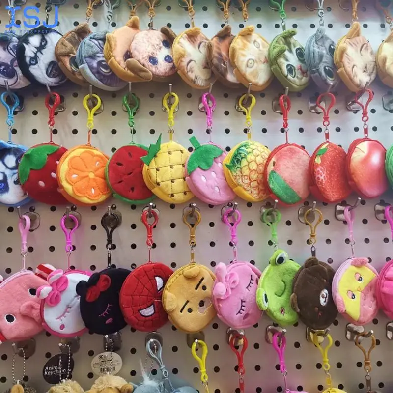 

Small Purse Coin Purse Fashion Female Mini Coin Bag Fabric Fruit Children Fruit Cartoon Cute Plush Belt Hook