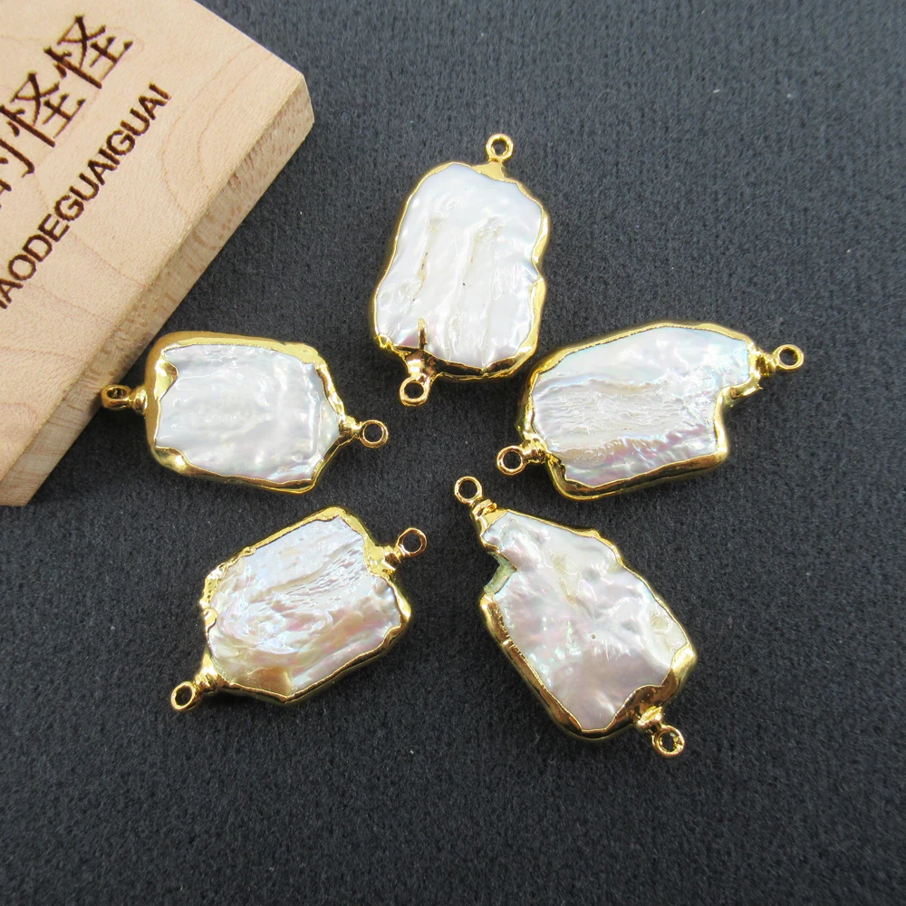 APDGG оптовая продажа 5 шт. Пресноводный Культивированный белый Keshi жемчуг кулон