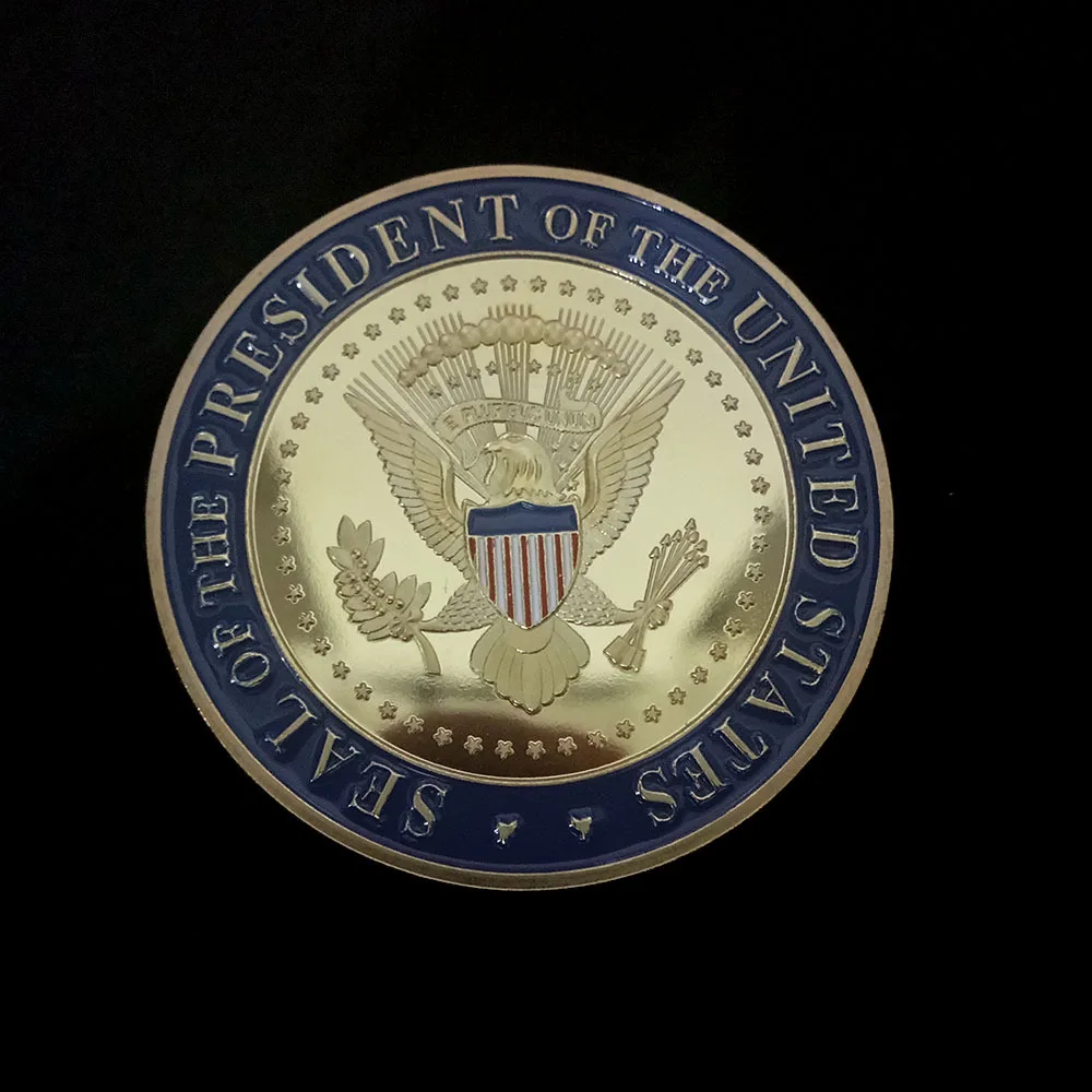Позолоченные Сувениры и подарки с изображением белого дома золотые монеты 45-й