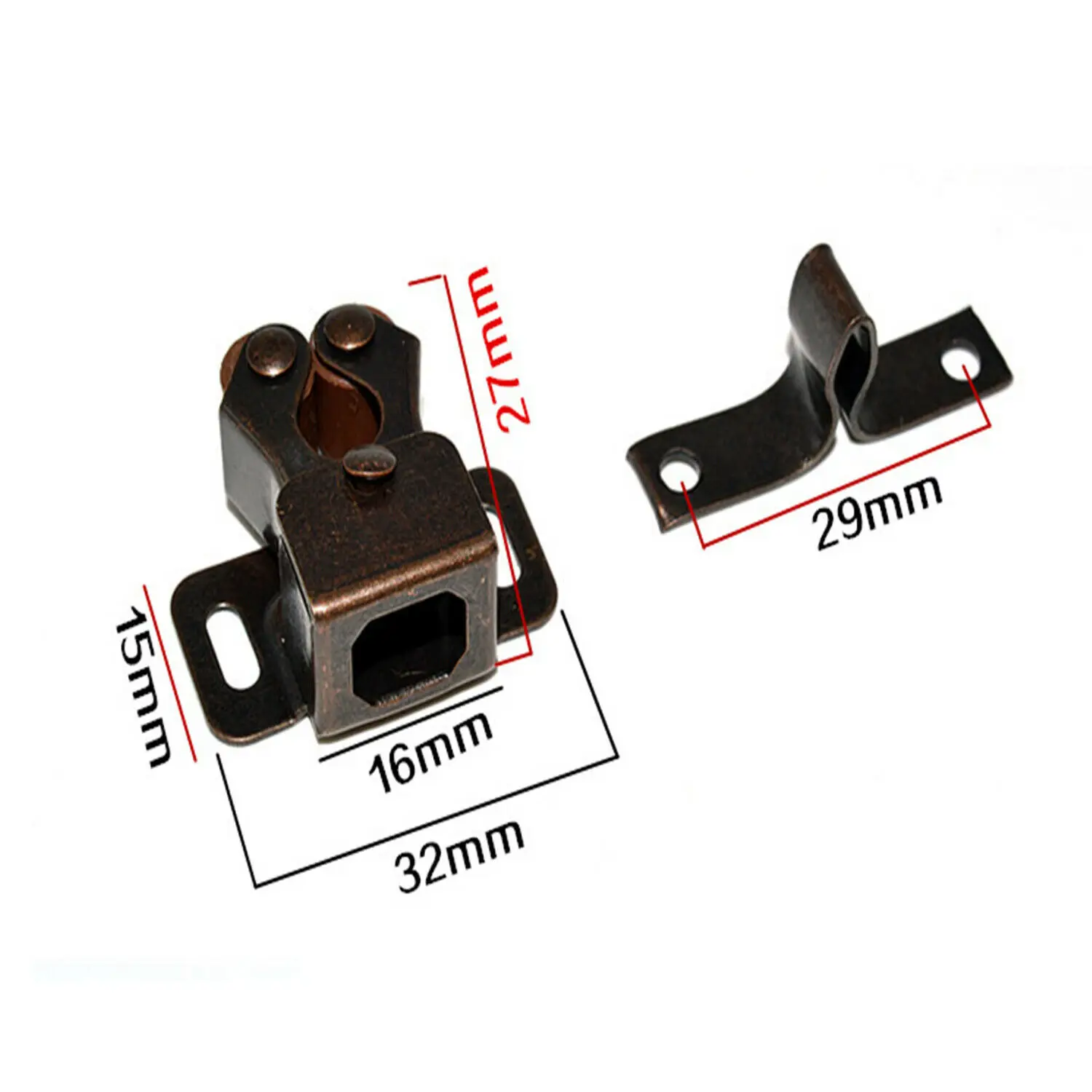 

6PCS Double Twin Roller Door Catch Catches Cabinet Cupboard Furniture Latch
