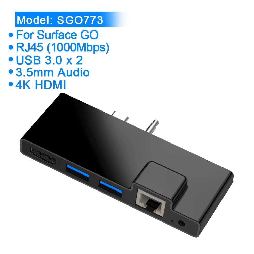 SGO773 Rocketek usb 3,0 кард-ридер концентратор 4K HDMI 1000 Мбит/с гигабитный Ethernet адаптер SD/TF micro SD 3,5 мм аудио для microsoft Surface GO - Цвет: SGO773