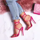 2021 новые европейские и американские новые стильные яркие цветные шлепанцы на высоком каблуке женские туфли большого размера