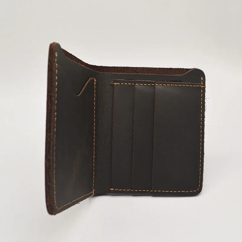 Мужские кошельки из коровьей кожи Ретро стиль Короткий Мужской кошелек