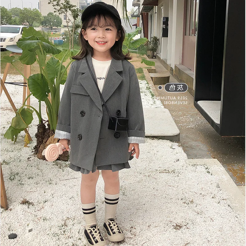 

Mihkalev Fashion children spring autumn clothing set 2021 jacket +skirt girls 2pieces fall outfits kids clothes girl tracksuit