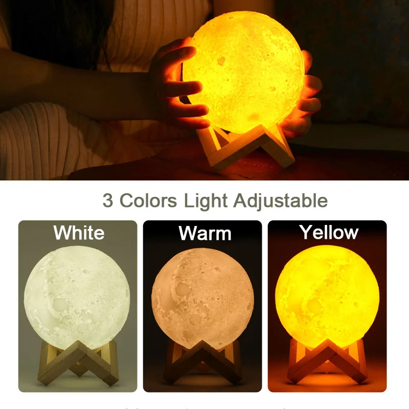 3D Moon Air Humidifier 880ML LED Night Light USB Rechargeable Home Essential Oil Aroma Diffuser Cool Mist Maker Purifier | Бытовая