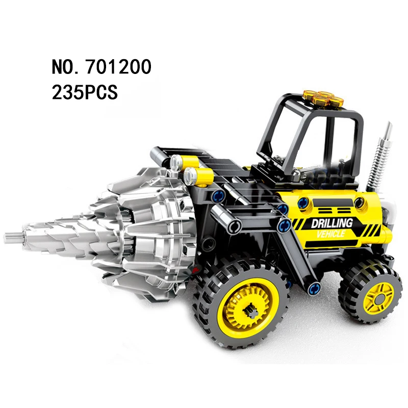 

701200 235pcs Drill Machine Technology Engineering Truck Building Blocks Toy For Boy Car Bricks Gift