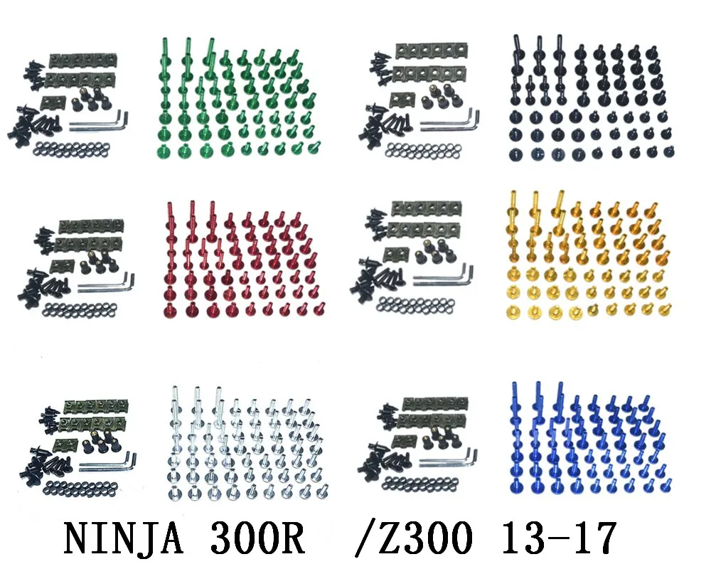 

Motorcycle Complete Fairing Bolts Kit Bodywork Screws For Fit KAWASAKI NINJA 300R /Z300 2013-2017
