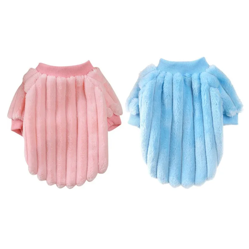 Теплая утепленная кашемировая одежда в полоску для щенка свитер куртка пальто