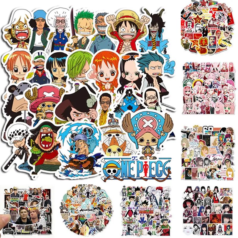 50 шт. Аниме ONE PIECE/очень странные дела/наклейки Водонепроницаемый скейтборд