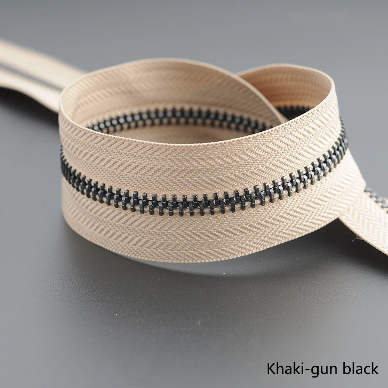khaki black 1/3 ярд Meetee 5# Металлические молнии Открытый портной одежды сумки для дома швейные изделия для одежды пальто одежда молния ремонт аксессуар - Цвет: khaki black
