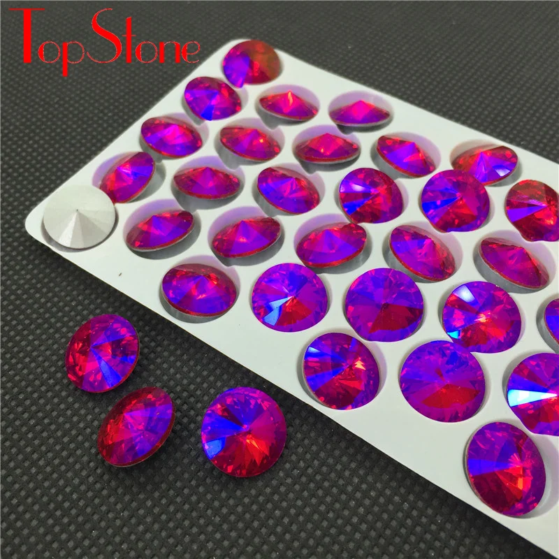 Топовый камень 6 мм ~ 18 цвета AB Rivoli Кристалл Круглый необычный острый задний