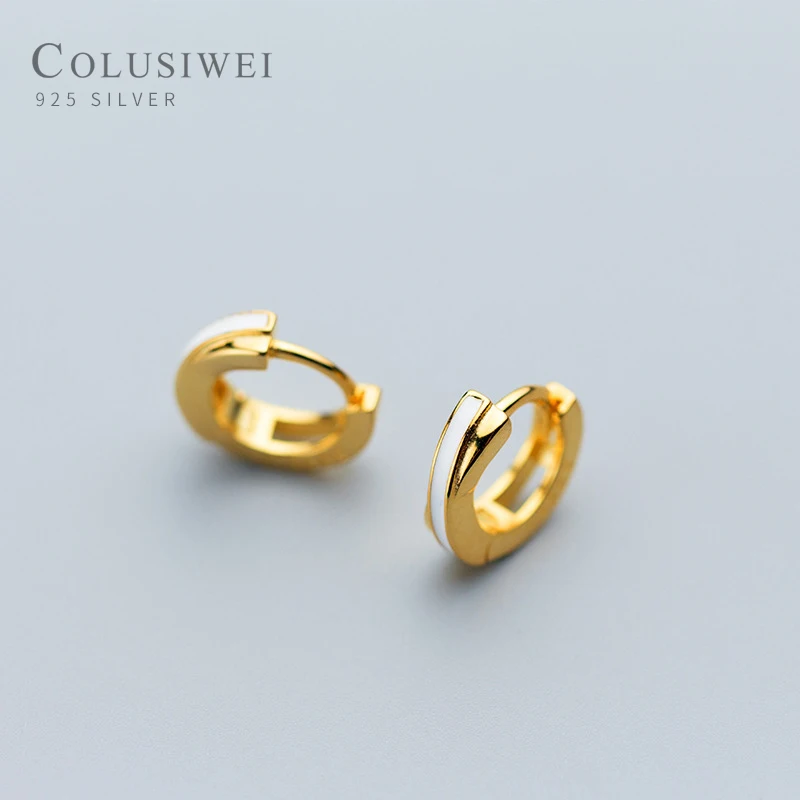 

Colusiwei Крошечный крест серьги-кольца для женщин Золотой Цвет 925 стерлингового серебра маленькие серьги-обручи женские ювелирные изделия Bijoux ...