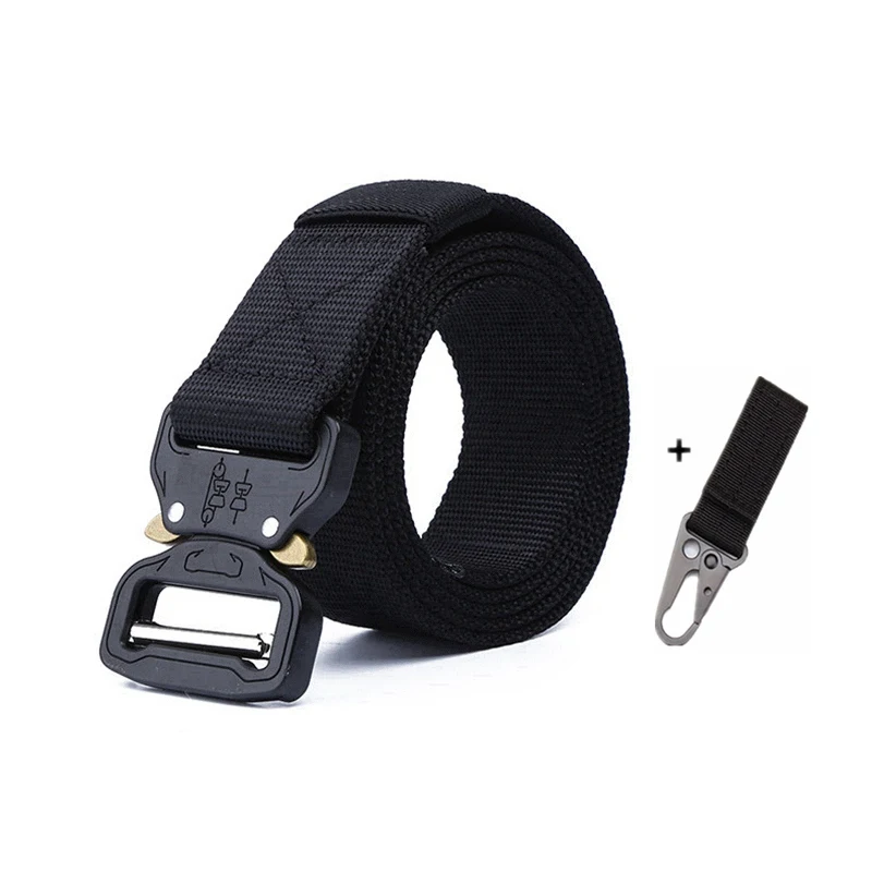 B belt and 1 hook a Тактический ремень для спорта на открытом воздухе, нейлоновые поясные ремни с аксессуарами для охоты, армии, тяжелая тренировочная Боевая Мужская Военная - Color: B belt and 1 hook a