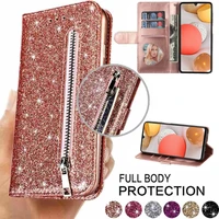 wallet fashion glitter leather case for samsung galaxy a02s a03s a12 a21s a30 a31 a32 a41 a50 a51 a52 a52s a70 a71 a72 quantum 2