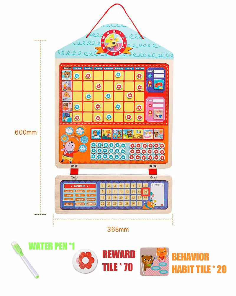 Новый деревянный магнитный календарь для награждения за активность расписание