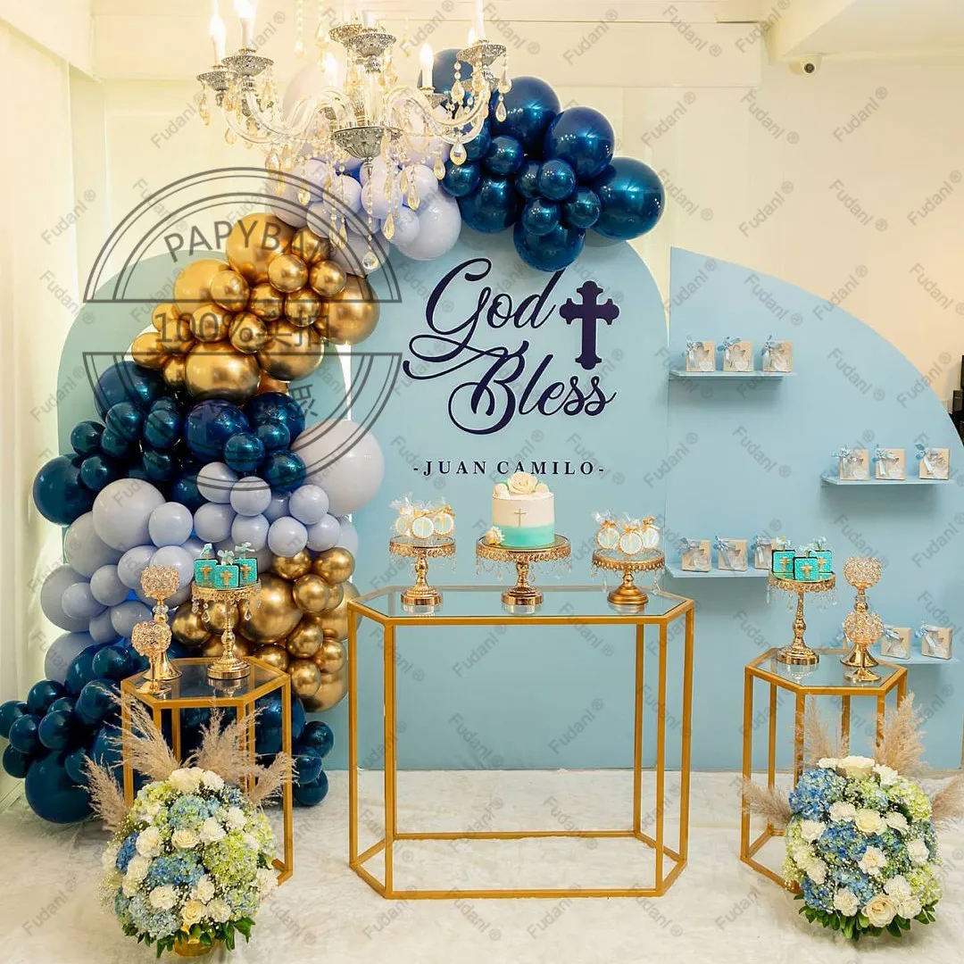

122Pcs Balloons Garland Arch Kit Decors for Kids Christening & Baptism Holy Party Supplies Happy Easter Balloon Holy God Bless