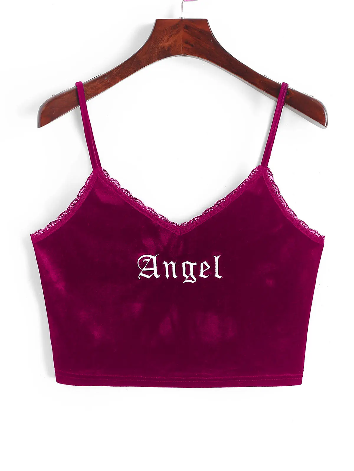 Женский бархатный топ на бретельках ZAFUL укороченный кружевной жилет с глубоким