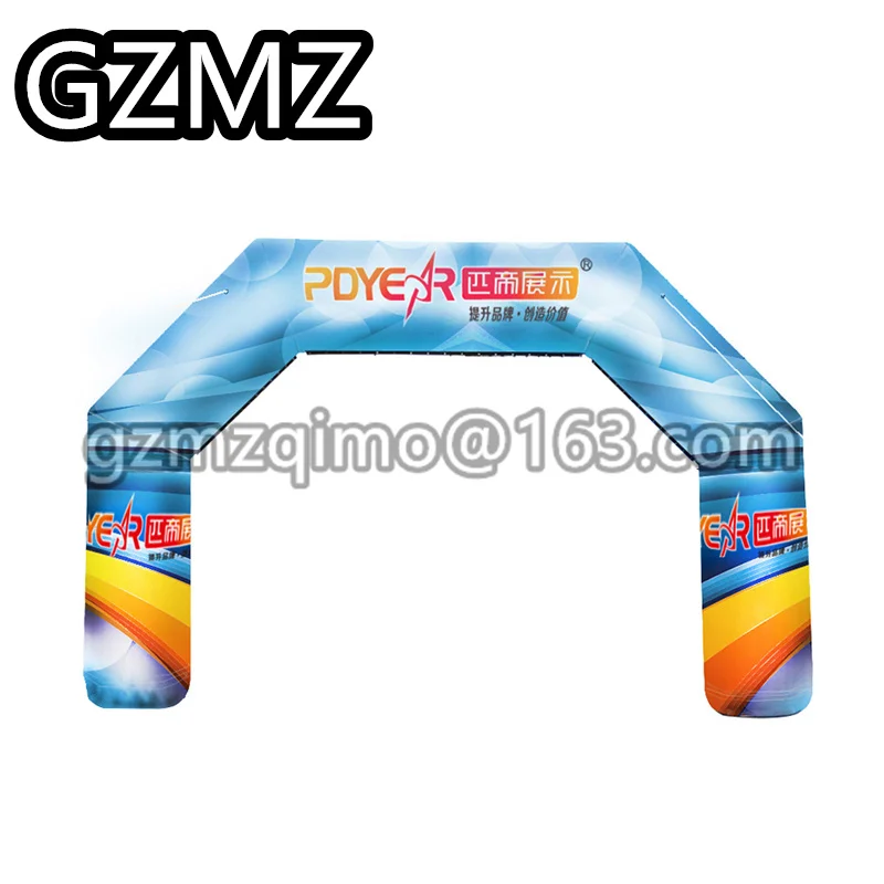 Полностью свободно стоящие оранжевые надувные ворота для начала и финиша