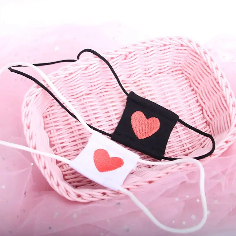 

Women Girl Toyko Anime Cosplay Costume Student Eyeshade Red Heart Embroidered Single Eye Mask Elastic Earloop Blindfold