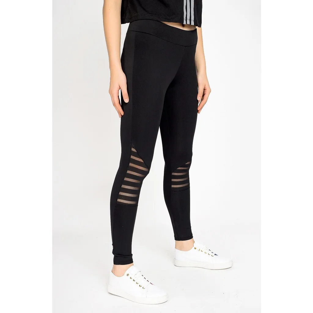 Number of Tulle Detailed Submersible Kumas Leggings BLACK