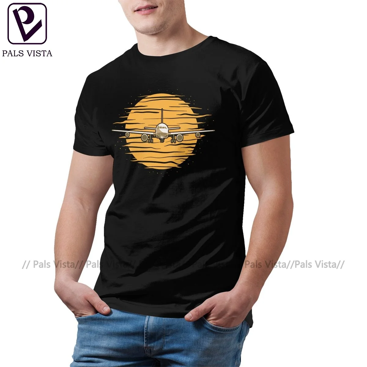 

Plane Tshirt Fashion 100 Cotton Short Sleeve T Shirt Print Beach T-Shirt Man Plus size