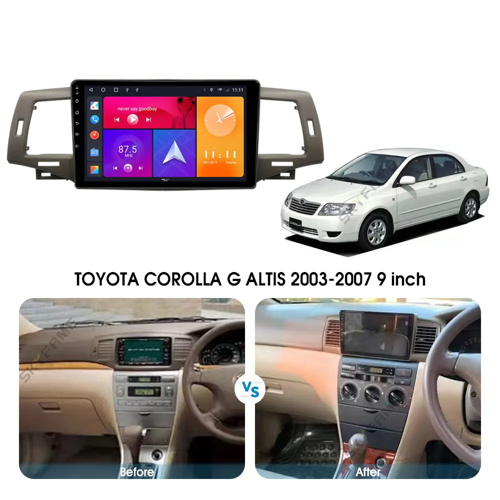 Для TOYOTA COROLLA G ALTIS 2003-2007 автомобильные аксессуары Android мультимедийный плеер радио 9