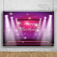 laeacco stage shiny spotlight backdrop happy birthday music show banner portrait customized poster background for photography