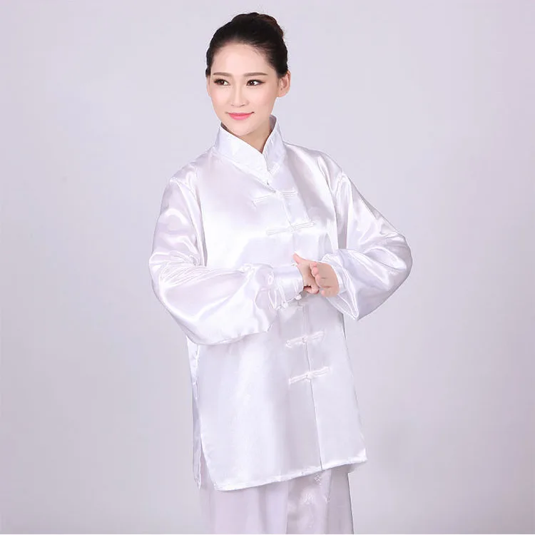 Традиционный комплект одежды Hinese для мужчин и женщин атласная шелковая Униформа