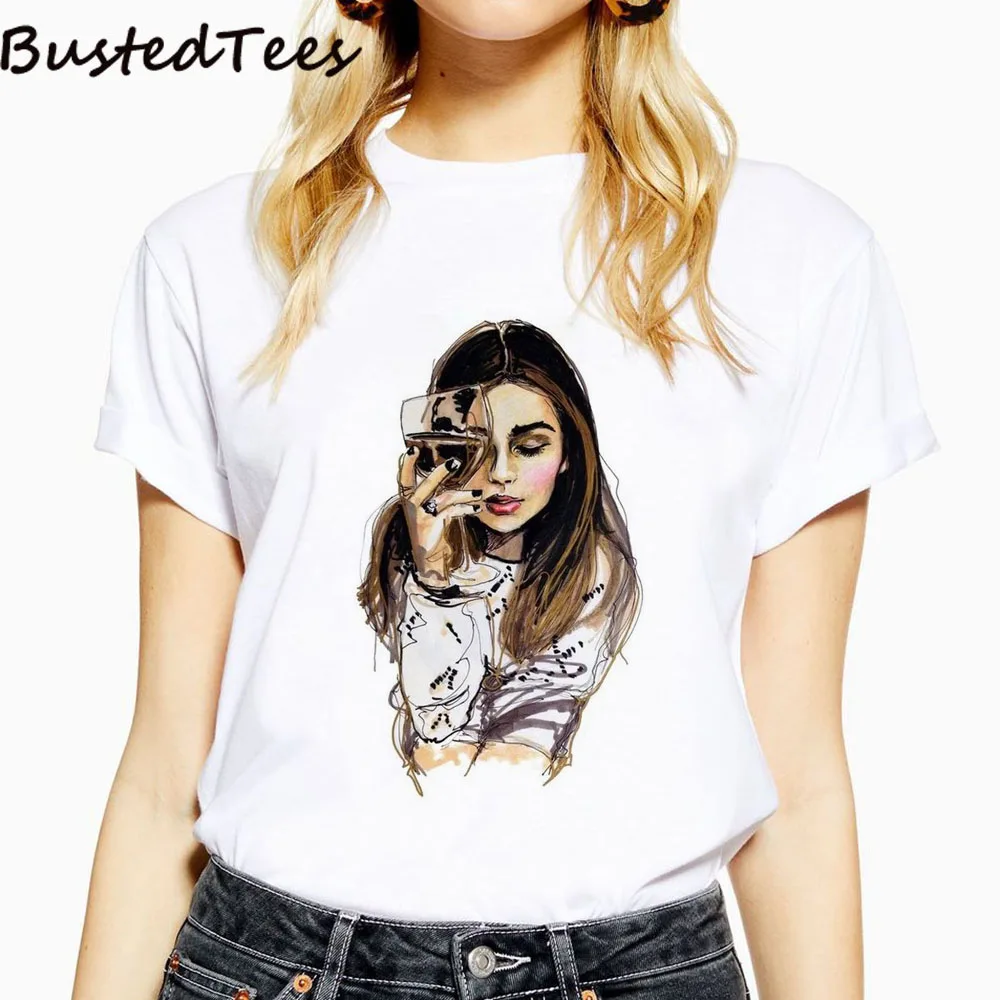 Женская футболка в стиле Харадзюку хлопковая цвета шампанского с принтом 90 х