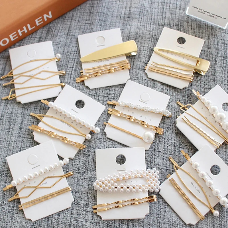 3 шт./компл. жемчужная металлическая заколка для волос повязка расческа Пряжка