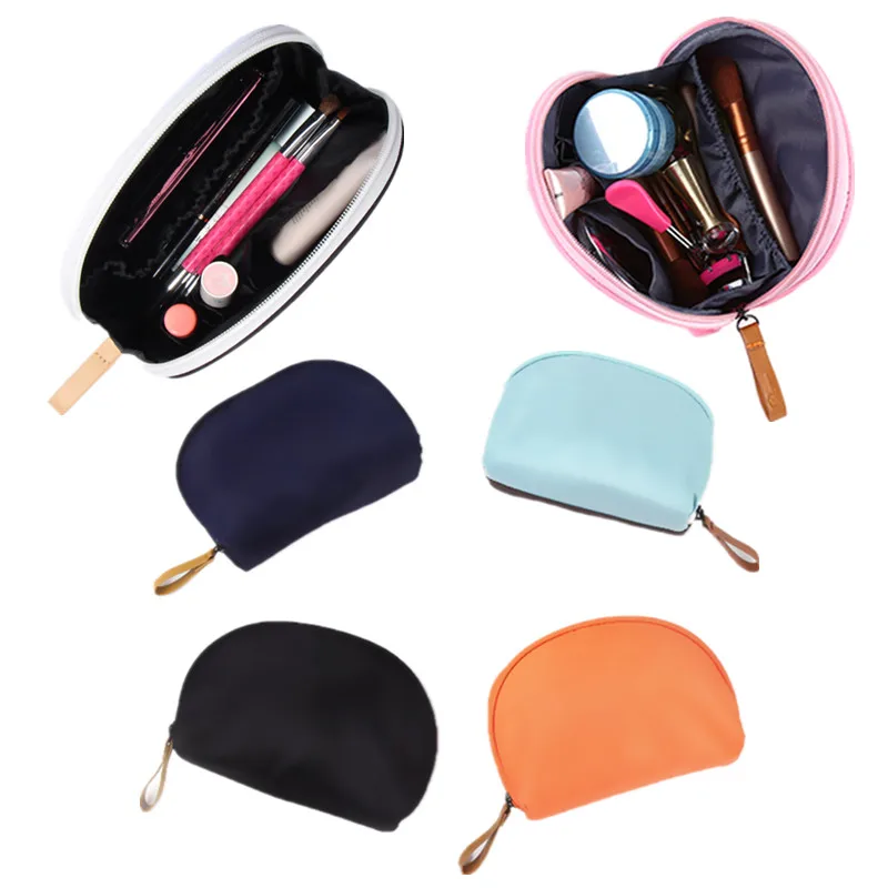

7 цветов, портативная полукруглая косметичка, коллекционная Женская дорожная сумка для хранения карандашей на молнии, полиэстеровый чехол ...