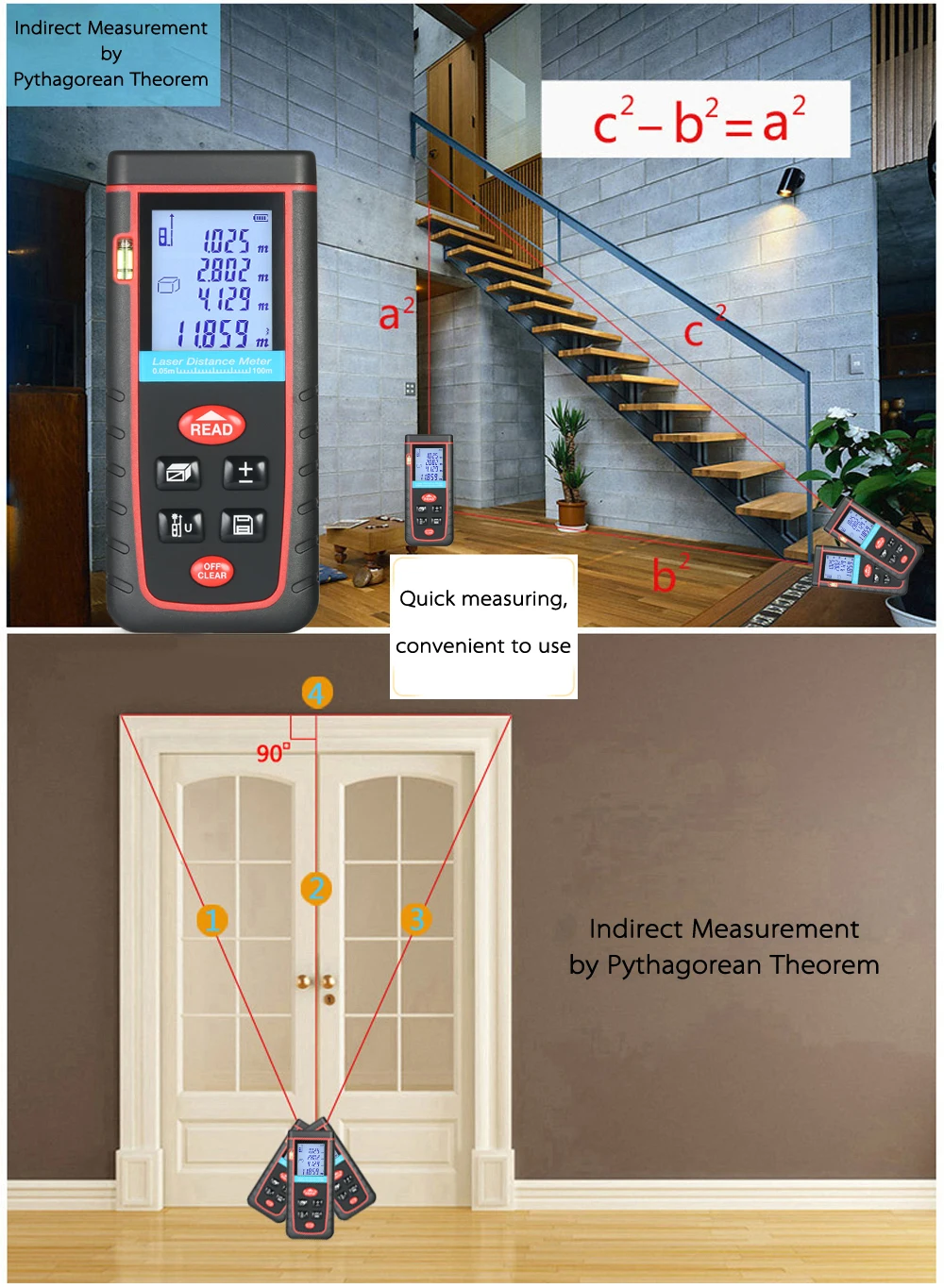 Строительные Инструменты 100 м мини лазерный дальномер цифровой лазерная рулетка
