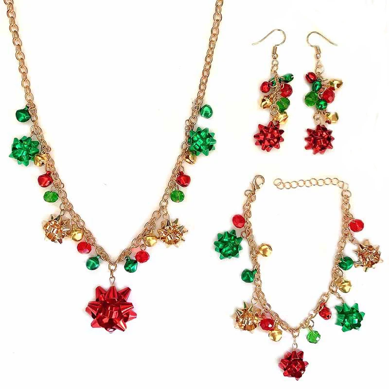 Наборы рождественских серег красочные серьги подвески с колокольчиком для