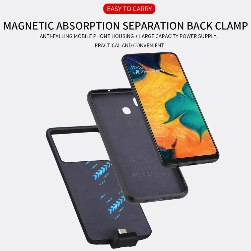Магнитные чехлы с зарядным устройством для Samsung Galaxy A30 чехол внешним
