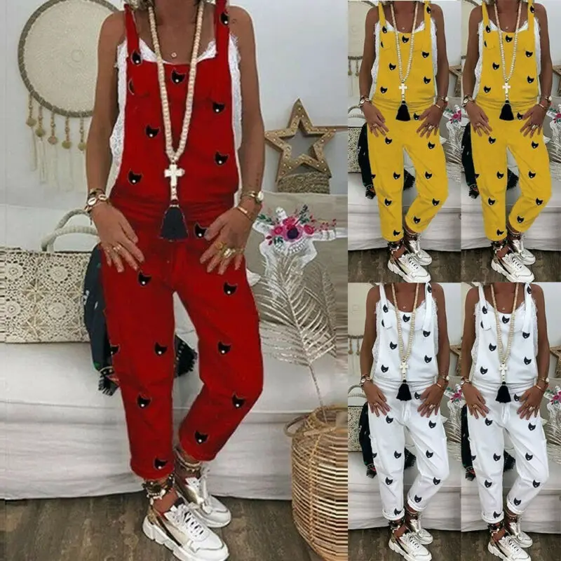 Oversized Women Loose Overalls Jumpsuit Casual Dungaree Trousers Overall Long Pant Women's | Женская одежда