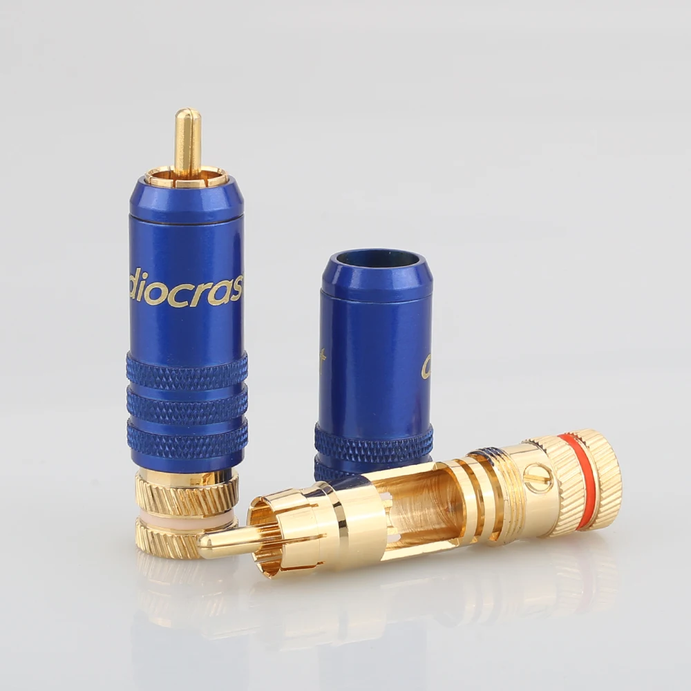 Audiocrast 4 шт. R002 24 К позолоченный RCA штекер HIFI разъем для diy Аудио Кабель|Коннекторы и