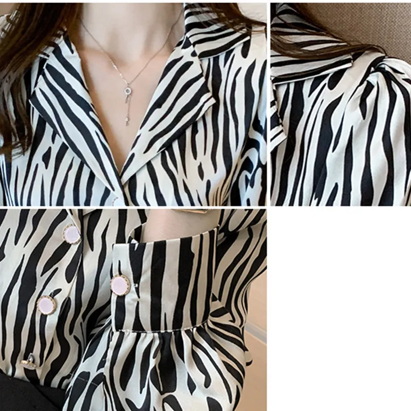 

Korean Women Shirts Chiffon Blouses Women Long Sleeve Shirts Tops Woman Leopard Shirt Blouse Woman Print Shirt Top Plus Size XXL
