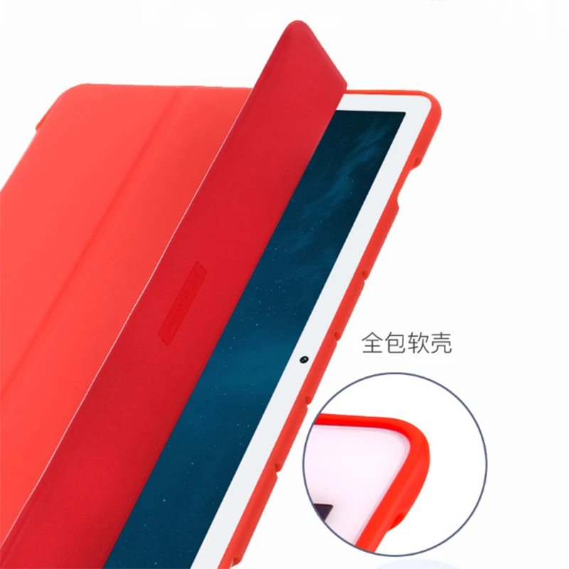 

Liquid Silicone Rubber Soft Stand Leather Case Cover For HuaWei MediaPad M6 2019 VRD-AL09 VRD-W09 8.4inch Tablet PC