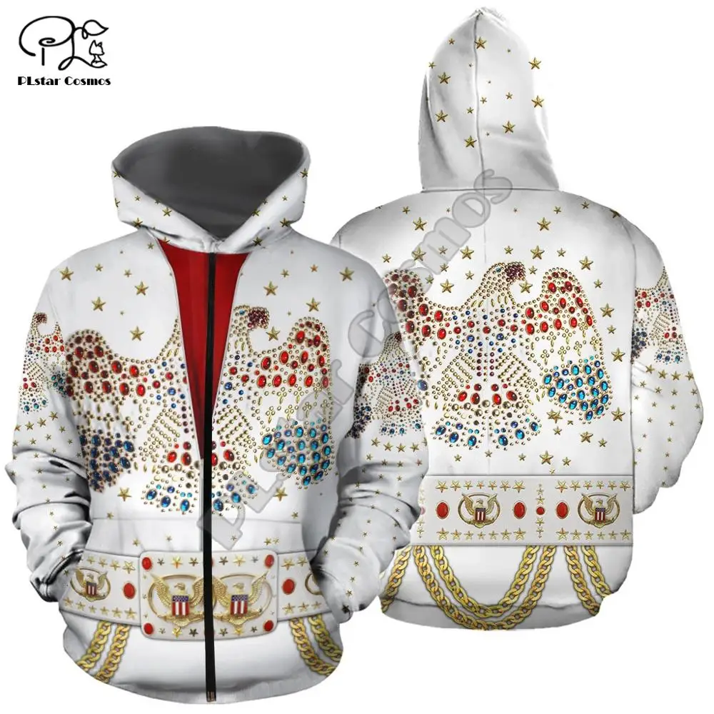 

PLstar Cosmos Super star Singer ELVIS JUMPSUIT 3D Hoodie Men Women Fashion Hooded Sweatshirt Long Sleeve Pullover Hip popStyle