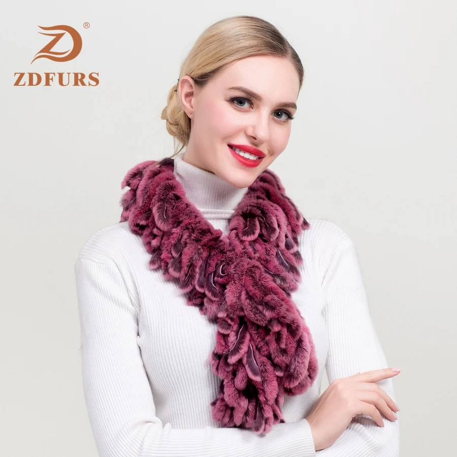 ZDFURS * 2019 новый роскошный женский зимний меховой шарф шарфы из натурального меха