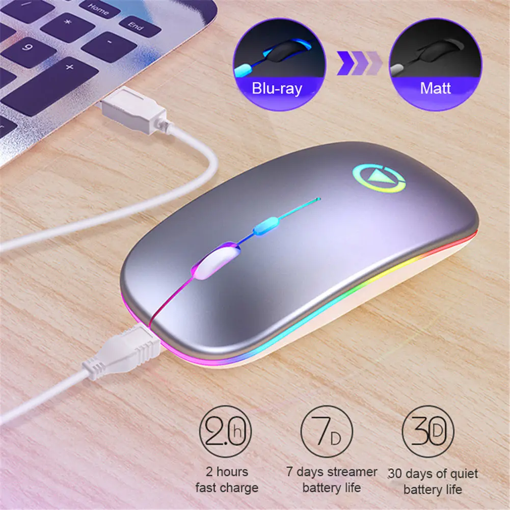 

Rechargeable Mouse Wireless Silent LED Backlit Mice USB Optical Ergonomic Gaming Mouse PC Computer Mouse For Laptop Computer PC