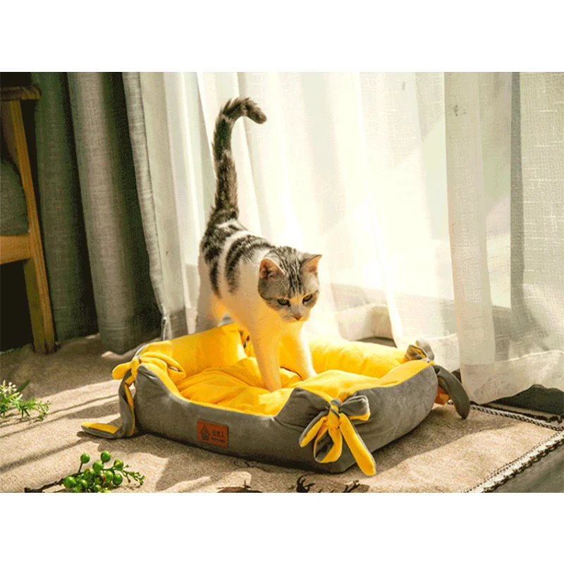 

New type pet cat and dog bed rectangular plush cat heating bed cat bed