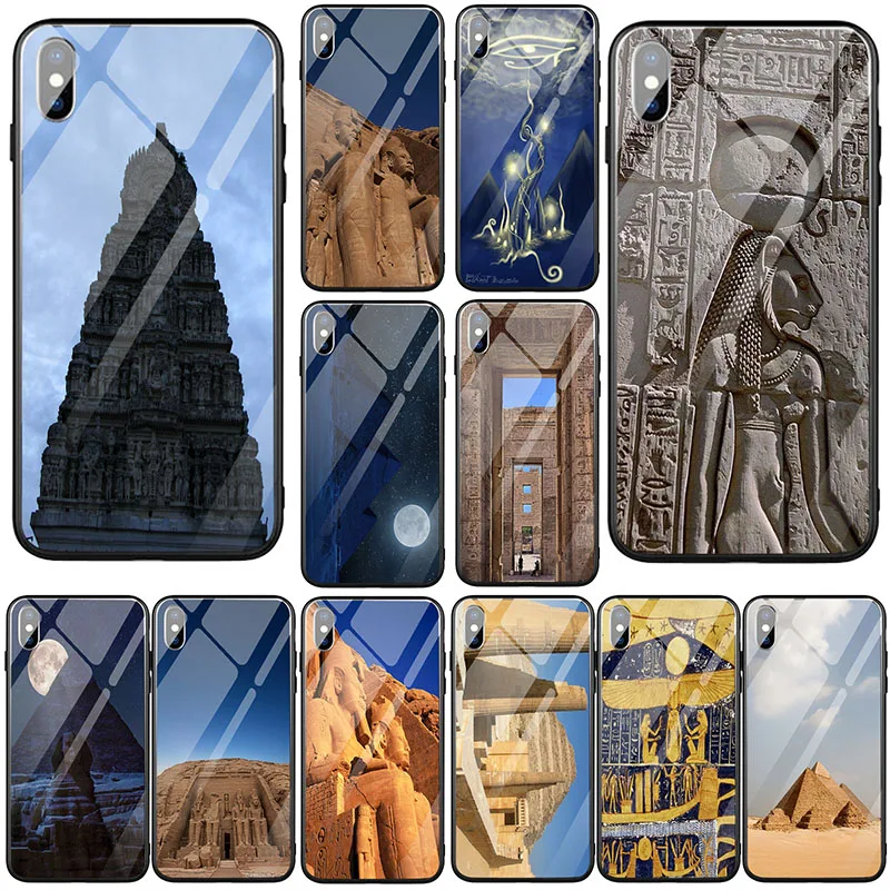 Eye of Horus Ancient Egypt Pyramids - защитные стекла и чехлы для телефонов с изображением древнеегипетских пирамид и глаза Хоруса для iPhone X, XR, XS, 11 Pro Max, 10, 7, 6, 6s, 8 Plus.