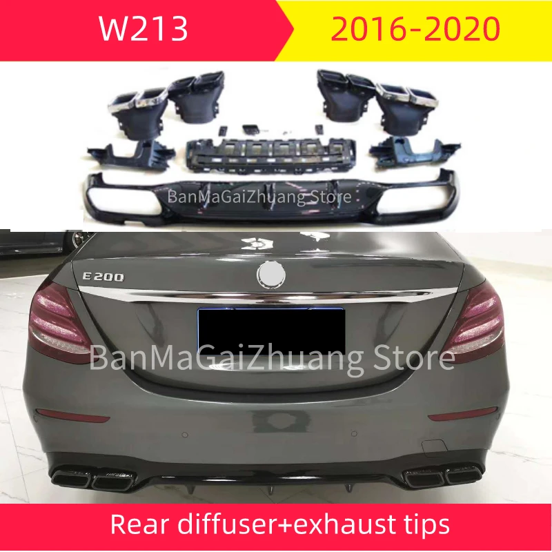 Задний диффузор с выпускными наконечниками для Mercedes W213 E class 2016 2020 Седан 4 двери | Амортизаторы -4000710089948