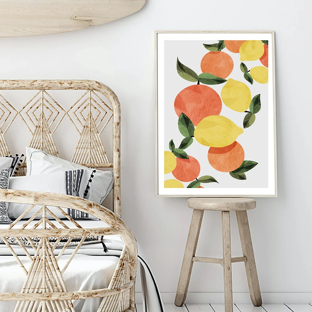 

Watercolour Oil Painting Wall Art Canvas Fruits Oranges Lemons Posters and Prints Decor Picture For Kitchen Nordic Home Decor No