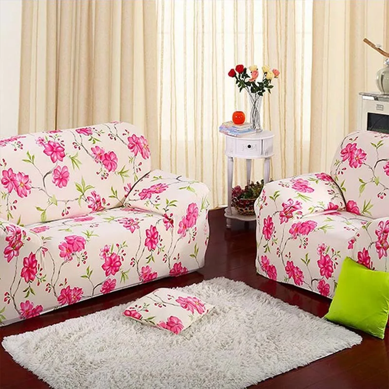 Растягивающийся диван многоцветный чехол эластичное покрытие нескользящий